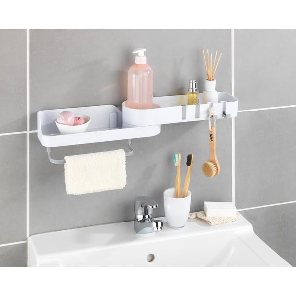 Бял ъглов самоносещ рафт за баня - Maximex-image-1