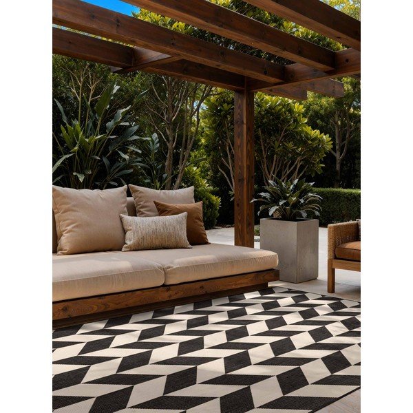 Черен/кремав килим за открито и закрито 160x230 cm Haringey Terrick – Ted Baker-image-2