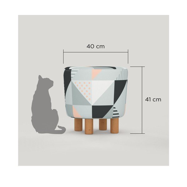 Табуретка с дървени крачета Cono Tepe, ⌀ 41 cm - Homitis-image-1
