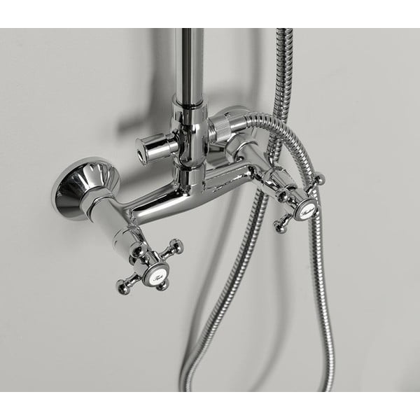 Месингов душ комплект в лъскаво сребристо с душ глава и ръчен душ 142 cm Antea – Sapho-image-3