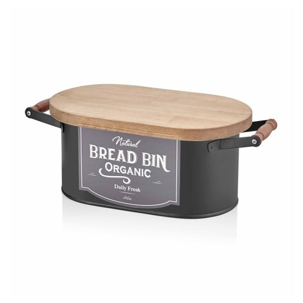 Черна кутия за хляб Хляб, дължина 48 cm - The Mia