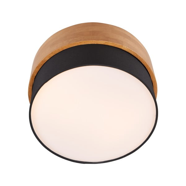 Черно и естествено осветително тяло за таван с текстилен абажур Seasons – Trio-image-3