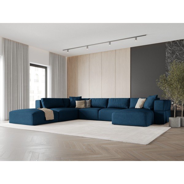 Син ъгъл U-образен диван, ляв ъгъл Esther – Milo Casa-image-1