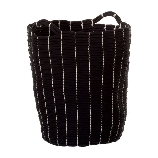 Černý koš na prádlo z bavlněného provazu Premier Housewares Lida, 54 l