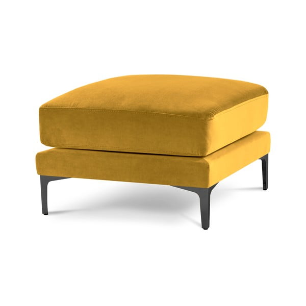 Столче за крака от жълто кадифе Harmony - Kooko Home-image-2