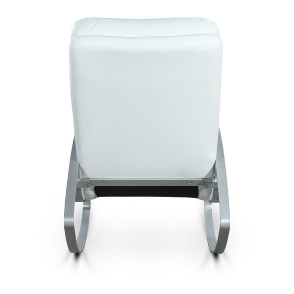 Bílé koženkové houpací křeslo Garageeight Rockport-image-4