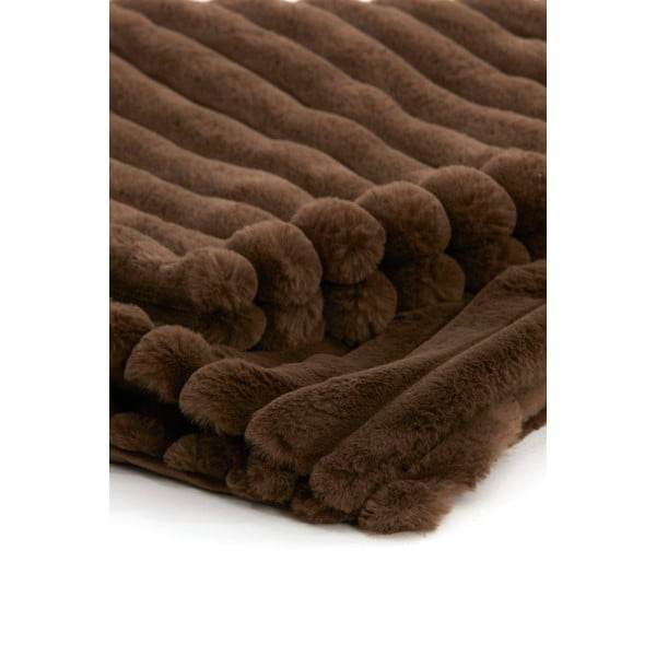 Кафяво одеяло от микроплюш 130x170 cm Vajen – Light & Living-image-1