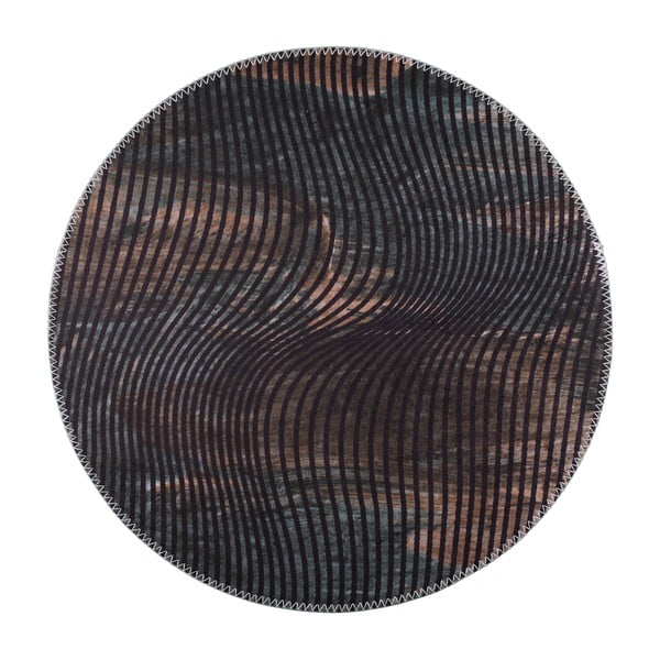 Черен миещ се кръгъл килим ø 120 cm - Vitaus