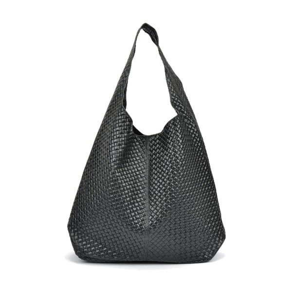 Черна кожена чанта Barbara - Mangotti Bags