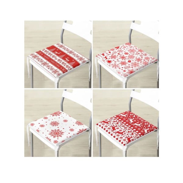 Възглавници за сядане в комплект от 4 бр. с коледни мотиви 40x40 cm Snowflakes – Mila Home-image-4