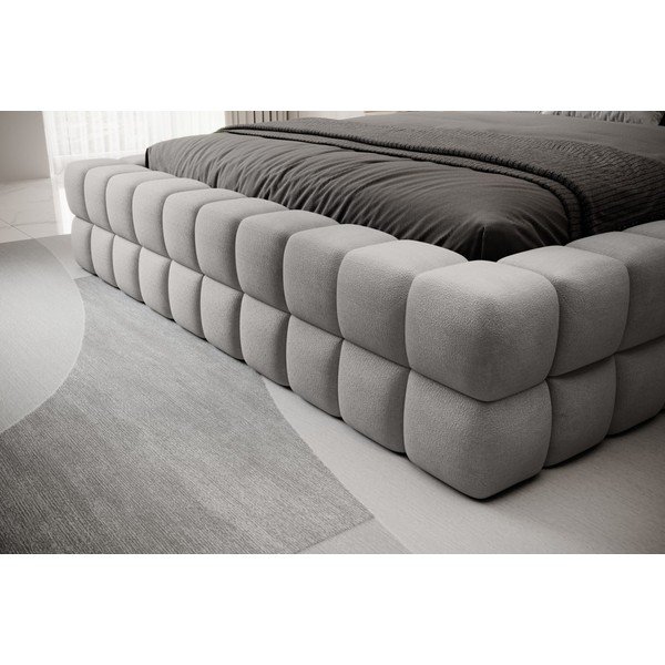 Сиво тапицирано двойно легло с място за съхранение и включена подматрачна рамка 140x200 cm Dizzle – ELTAP-image-3