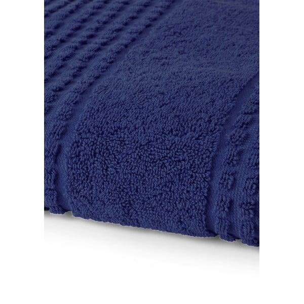 Тъмносиня хавлиена кърпа от органичен памук от тери 70x140 cm Check – JUNA-image-2