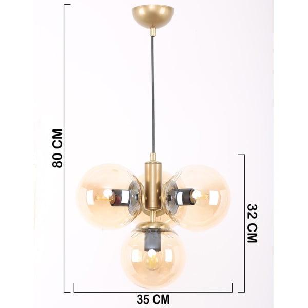 Висяща лампа със стъклен абажур в жълто-златисто ø 15 cm Hector - Squid Lighting-image-4