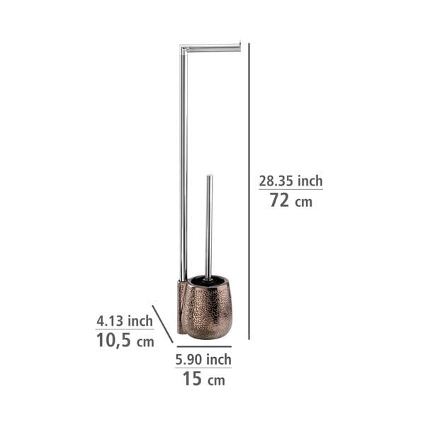 Кафява керамична поставка за тоалетна хартия с четка Marrakesh - Wenko-image-3