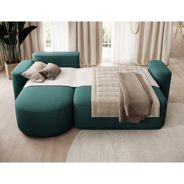 Зелен шенилов разтегателен ъглов диван с място за съхранение (ляв ъгъл) Aurumm – ELTAP-image-4