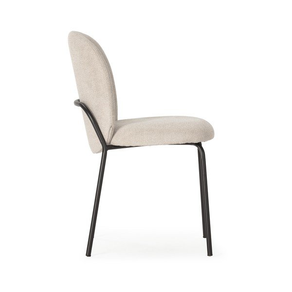 Трапезни столове в черен и кремав цвят в комплект от 4 бр. Daia – Marckeric-image-2