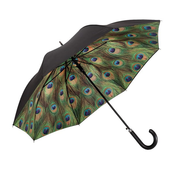 Зелен двуслоен чадър с паун, ø 100 cm - Von Lilienfeld