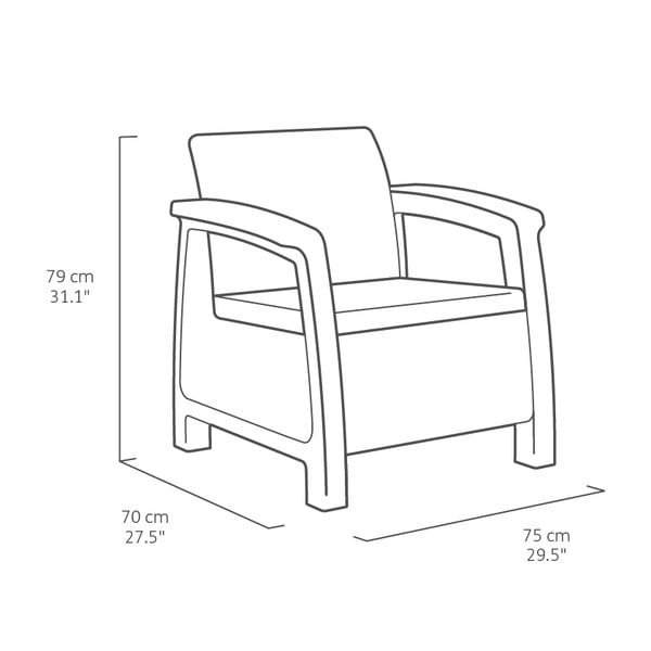 Тъмносив градински комплект за отдих за 4 Corfu – Keter-image-3