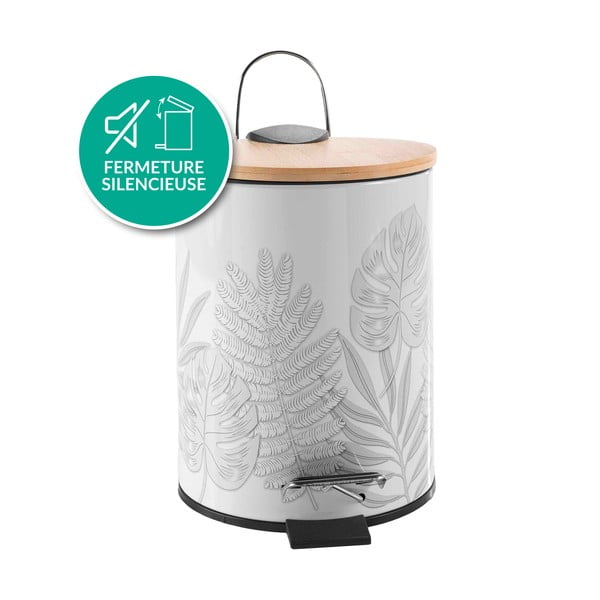 Бяло метално кошче за боклук с педал 3 l Amber – douceur d'intérieur-image-3