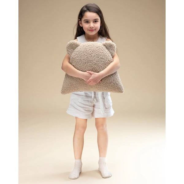 Светлокафява детска възглавница за диван от букле Bear – Wigiwama-image-3