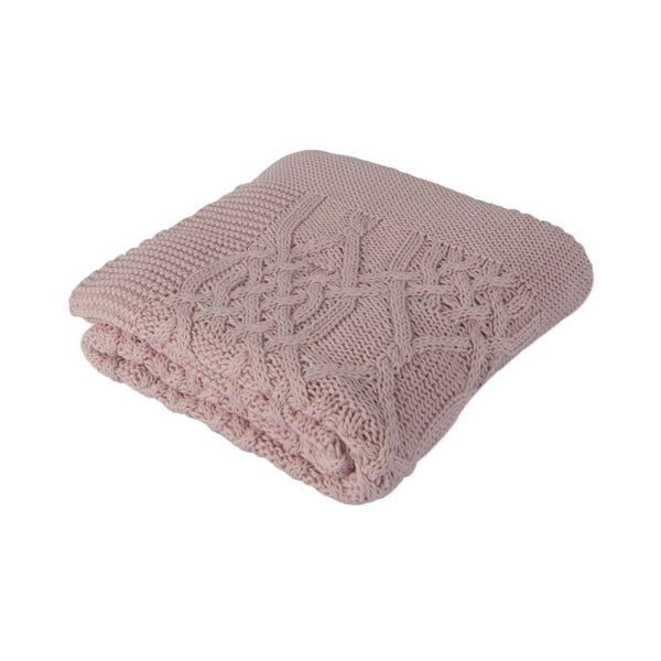 Розово памучно бебешко одеяло Louise, 90 x 90 cm - Homemania Decor
