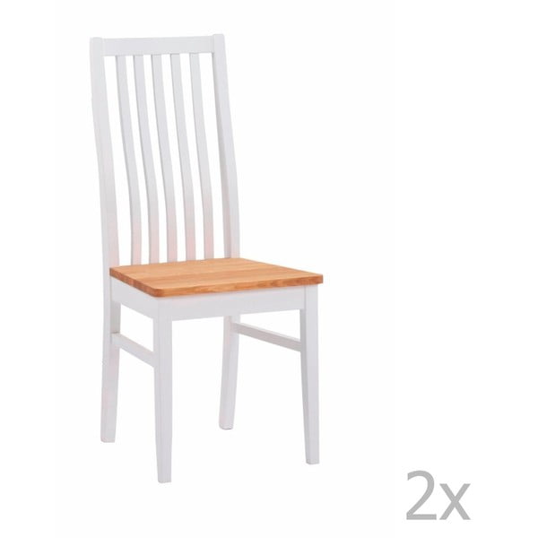 Sada 2 bílých židlí z dubového dřeva  Folke Rock