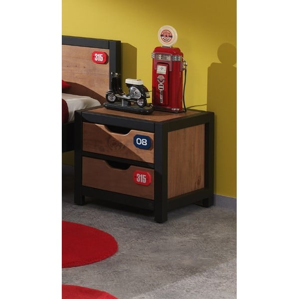 Нощно шкафче от кафява борова дървесина Alex - Vipack-image-1