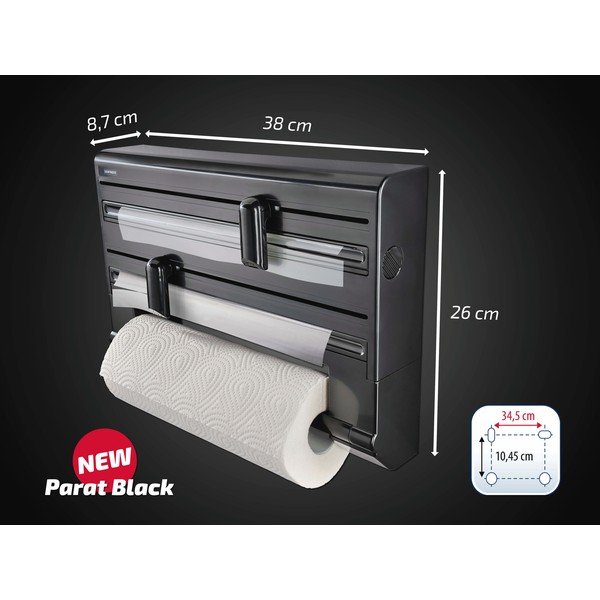 Черна стенна пластмасова поставка за кухненско фолио и хартиени кърпи Parat – LEIFHEIT-image-2