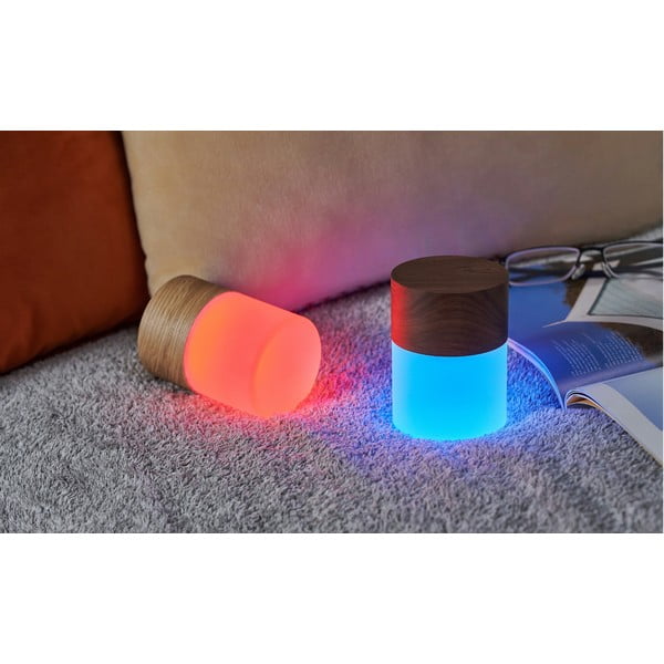 Тъмнокафява настолна лампа със стъклен абажур (височина 10,5 cm) Lemelia - Gingko-image-4