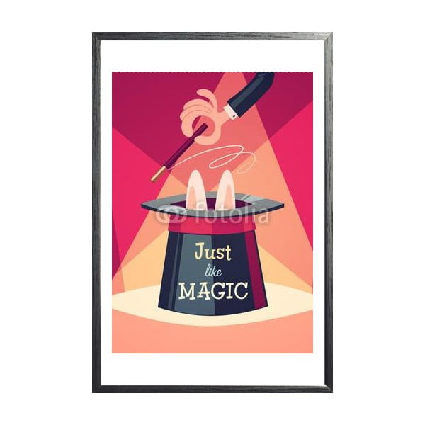 Zarámovaný plakát Just a Magic Trick, černý rám