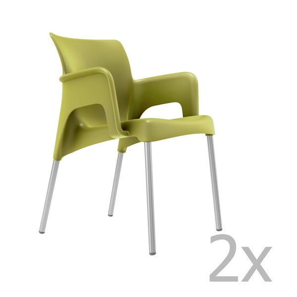 Комплект от 2 маслиненозелени градински стола за слънце - Resol