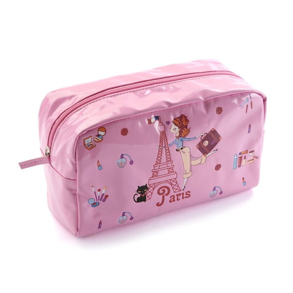 Розова козметична чанта , дължина 26 cm Paris - Versa