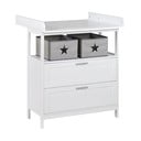 Бял детски скрин с маса за преповиване 75x100x87 cm Hamburg – Roba