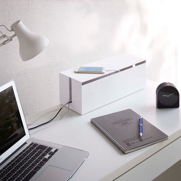 Бяла кутия за зарядно устройство Уеб кабелна кутия - YAMAZAKI-image-4