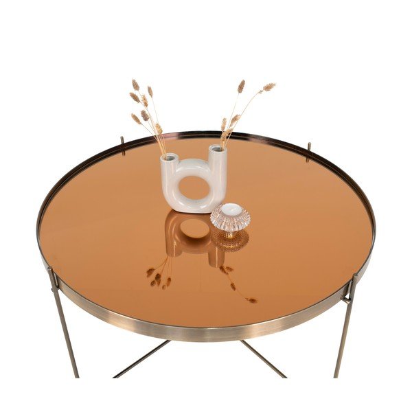 Кръгла масичка за кафе в златисто ø 70 cm Venezia - House Nordic-image-2