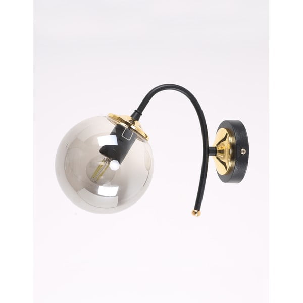 Черно-сива стенна лампа ø 15 cm Yoyo - Squid Lighting-image-3