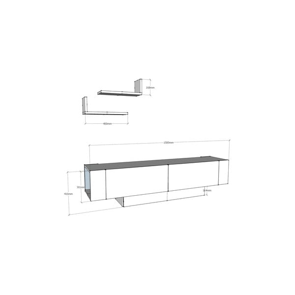 Бял TV комплект 150x42 cm Matera – Zena Home-image-3