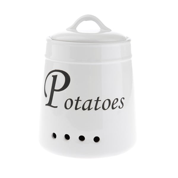 Бял керамичен буркан за картофи , 4120 ml - Dakls