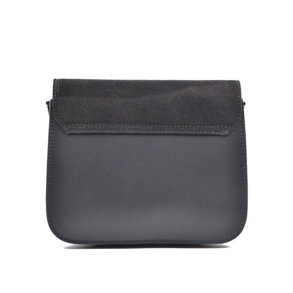 Черна кожена чанта Mangotti Zoe - Mangotti Bags-image-1