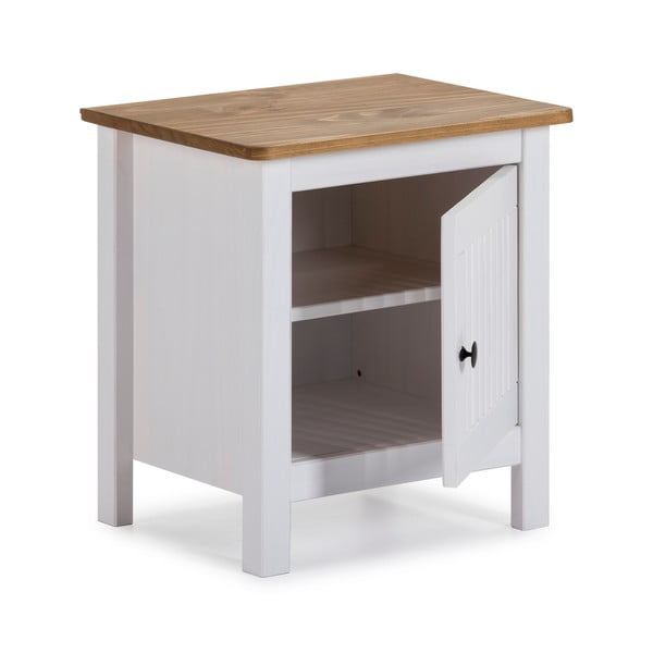 Бяла дървена нощна масичка Bruna - Marckeric-image-4