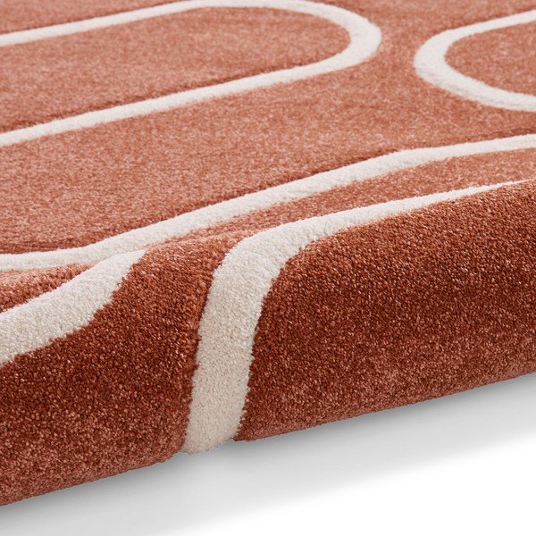 Килим в тухлен цвят 120x170 cm Linear Curve – Catherine Lansfield-image-3