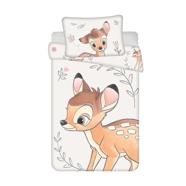 Памучно детско спално бельо за детско креватче 100x135 cm  Bambi "Beige" – Jerry Fabrics