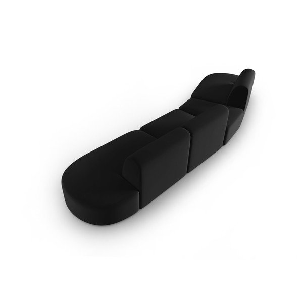 Черен кадифен диван с ляв ъгъл 428 cm Paolo – Milo Casa-image-3