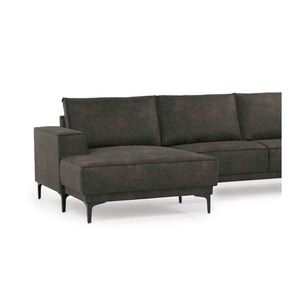 Ъглов диван в черно и сиво от изкуствена кожа (ляв ъгъл) Copenhagen - Scandic-image-4