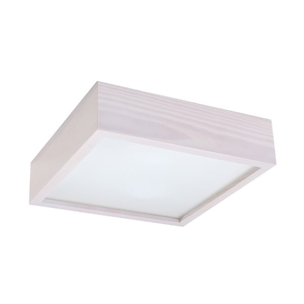 Бяла лампа за таван със стъклен абажур 30,5x30,5 cm Busha - Nice Lamps