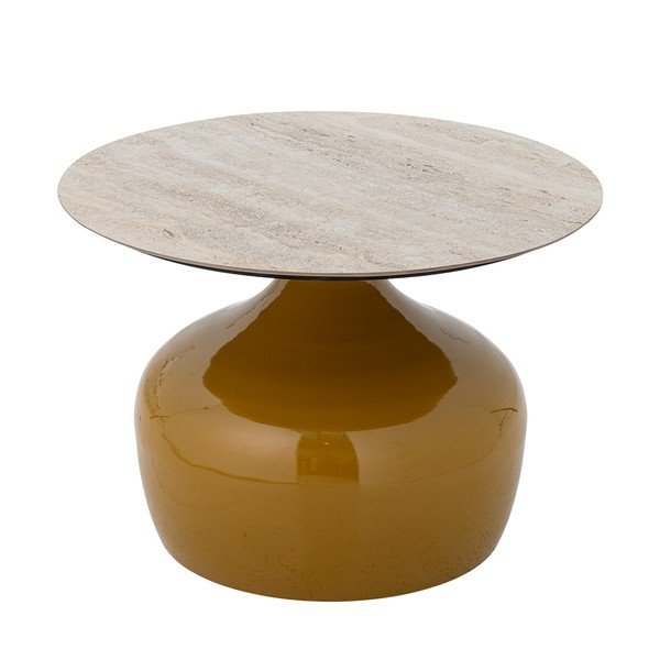 Жълта кръгла масичка за кафе с керамичен плот ø 60 cm Lecco – Bloomingville-image-4