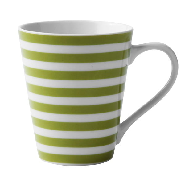 Зелено-бяла порцеланова чаша KJ Collection Striped, 300 ml - Galzone