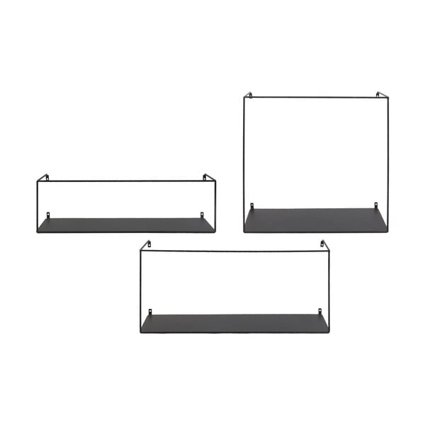 Черни метални стенни рафтове в комплект от 3 бр. 40 cm Ulmo – House Nordic