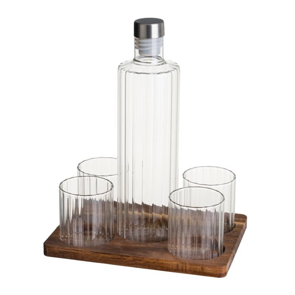 Комплект декантер и чаши в естествен цвят 1 l Linea Duo – Casa Selección
