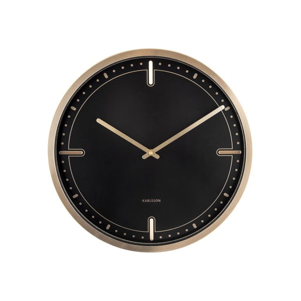 Черен стенен часовник Dots, ø 42 cm Dots & Batons - Karlsson